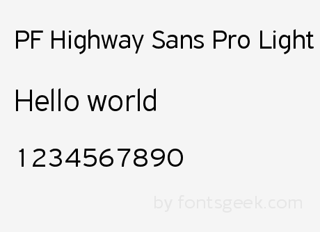Przykładowa czcionka PF Highway Sans Pro #1